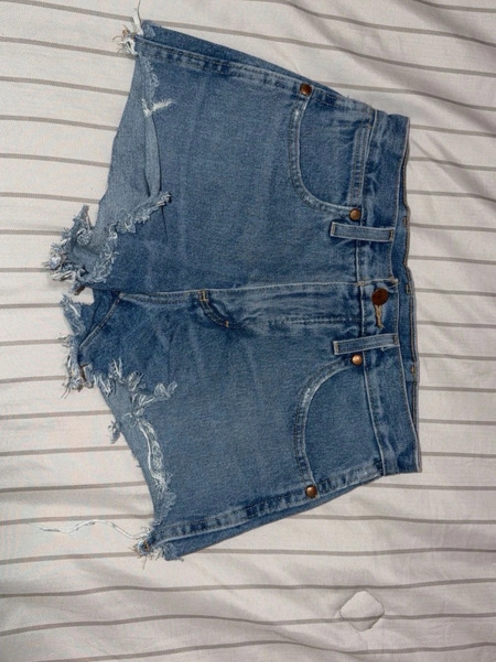 Wrangler Light Blue Distressed Denim Cutoff Shorts